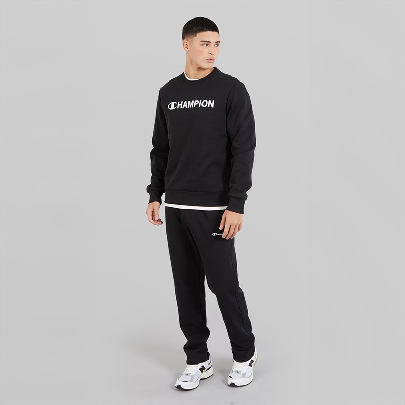 Champion Mens Graphic Shop Logo Sweatshirt Black
