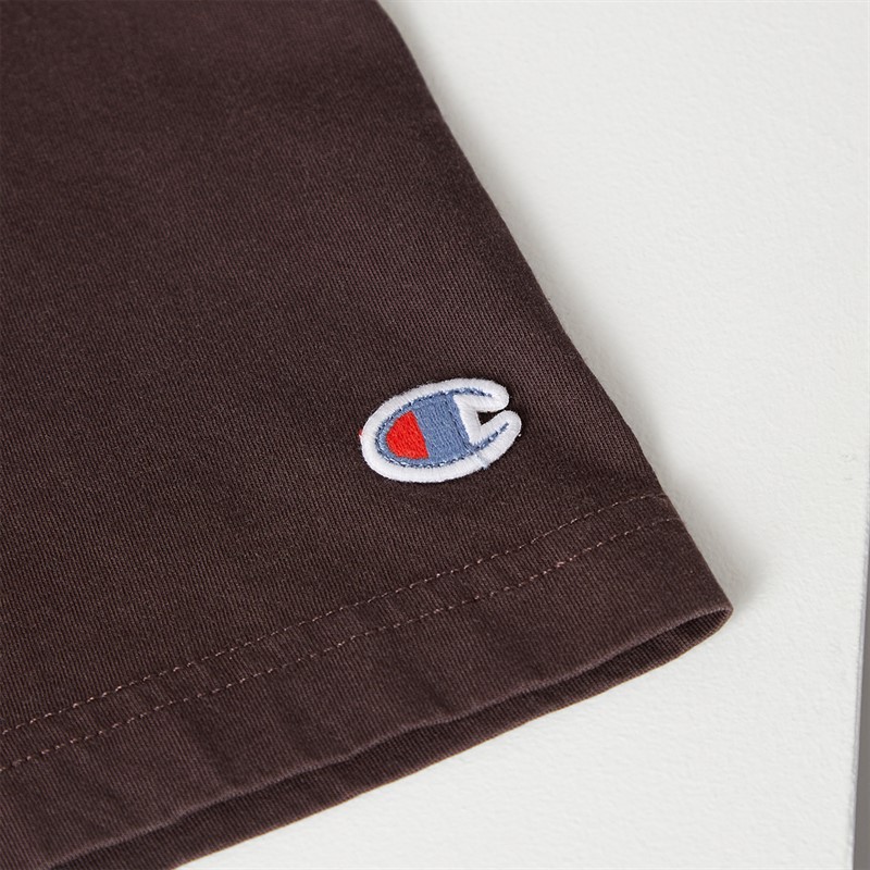 Champion Mens Icons Washed Graphic Back T-Shirt Brown