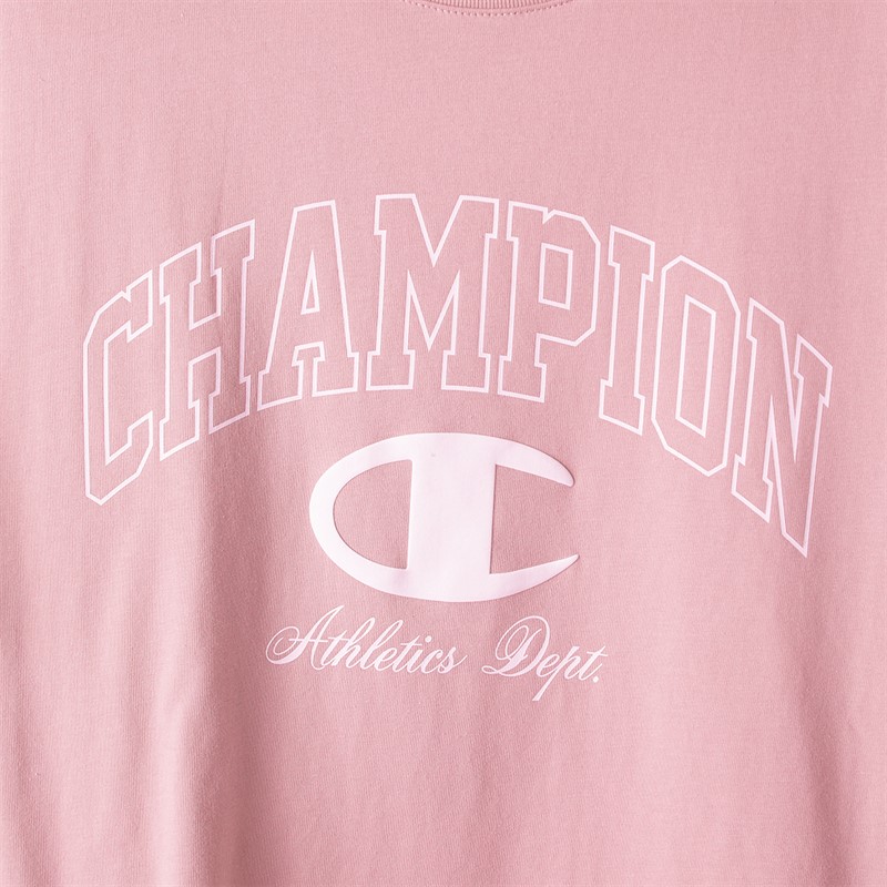 Champion Mens State Of Play Varsity Logo T-Shirt Pink