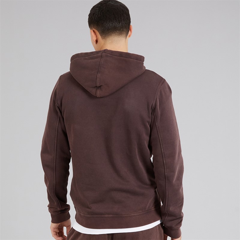 Champion Mens Icons Washed Logo Crew Neck Sweatshirt Brown