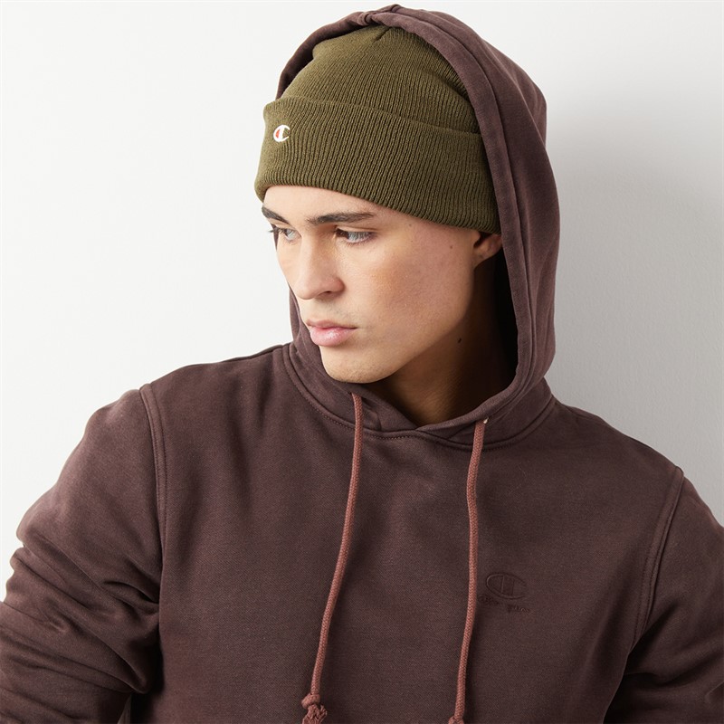 Champion Mens Icons Washed Logo Crew Neck Sweatshirt Brown