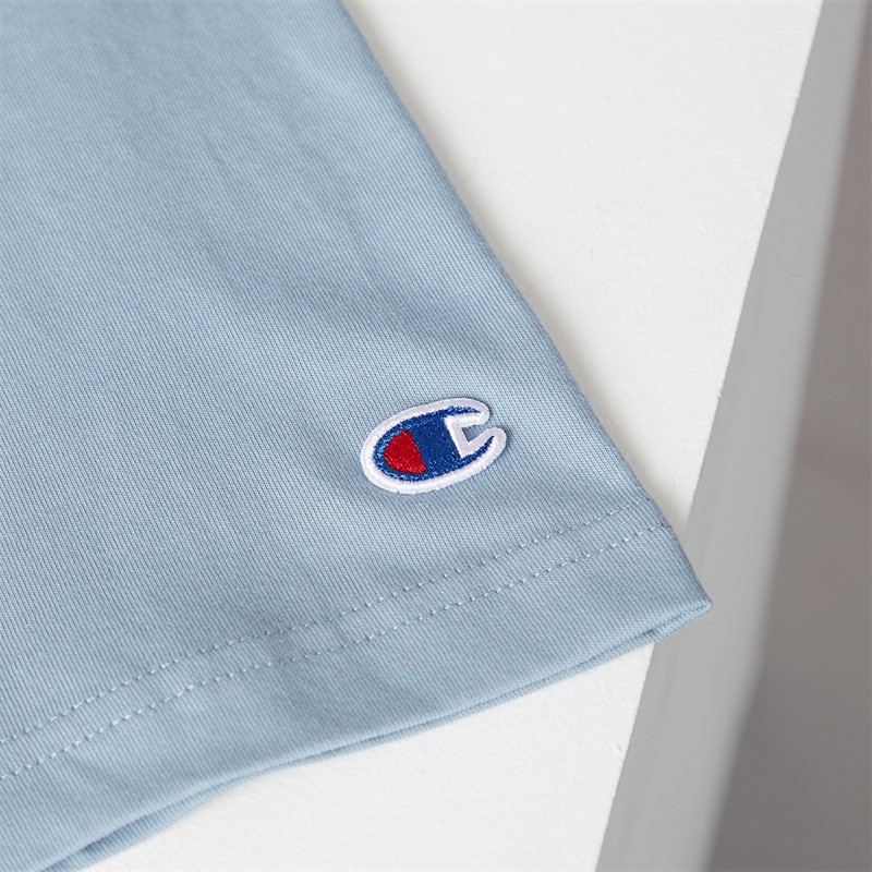 Champion Mens State Of Play Varsity Logo T-Shirt Light Blue