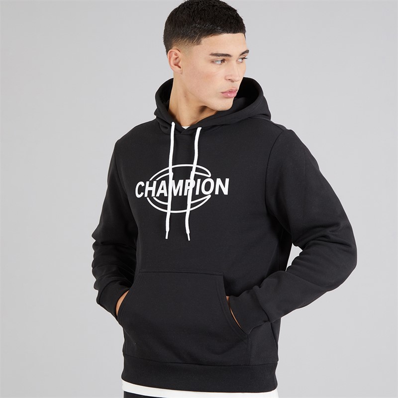 Champion Mens Graphic Shop Logo Hoodie Black