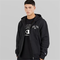 Champion Mens State Of Play Varsity Logo Full Zip Hoodie Black