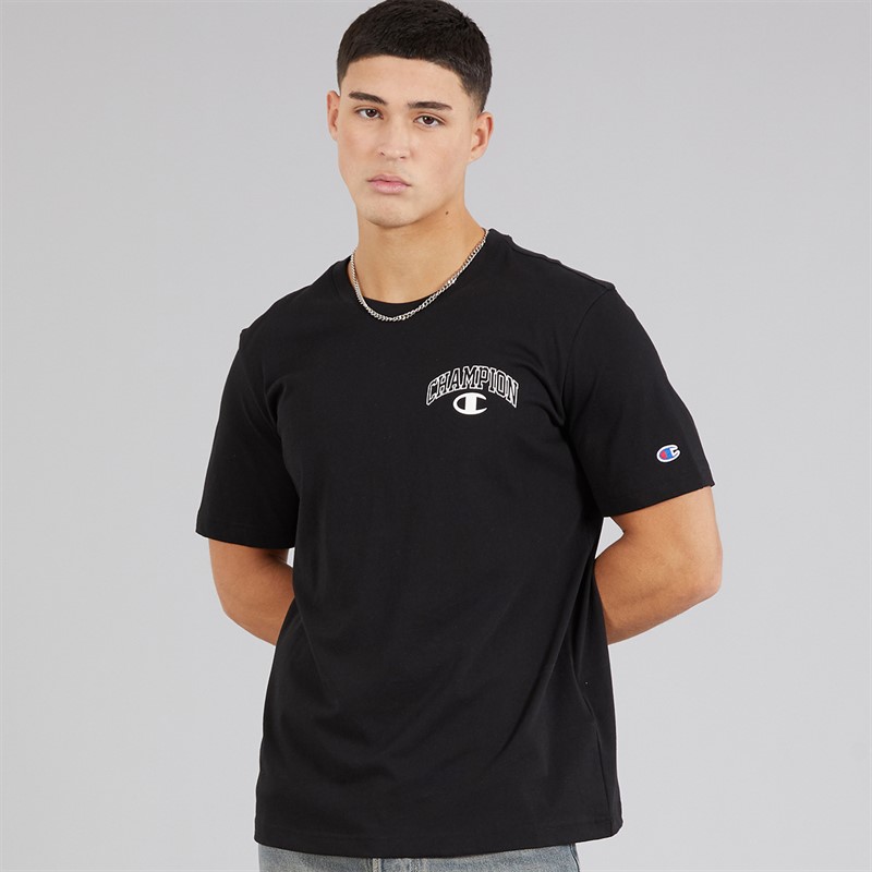 Champion Mens State Of Play Logo Back Graphic T-Shirt Black