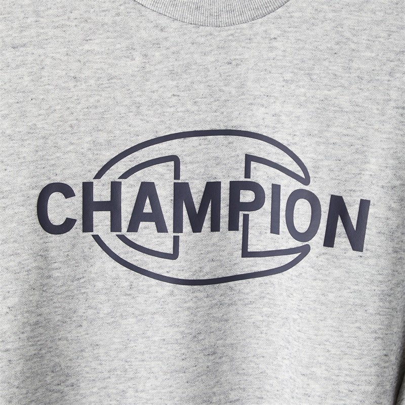 Champion Mens Graphic Shop Logo Sweatshirt Heather Grey