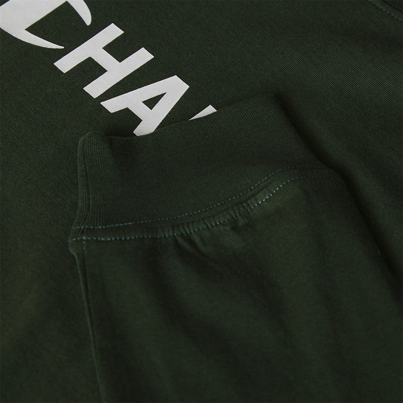 Champion Mens Graphic Shop Logo Long Sleeve T-Shirt Military Green