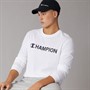 Champion Mens Graphic Shop Logo Long Sleeve T-Shirt White