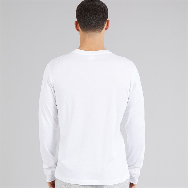 Champion Mens Graphic Shop Logo Long Sleeve T-Shirt White