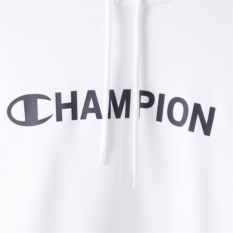 Champion Mens Graphic Shop Logo Hoodie White