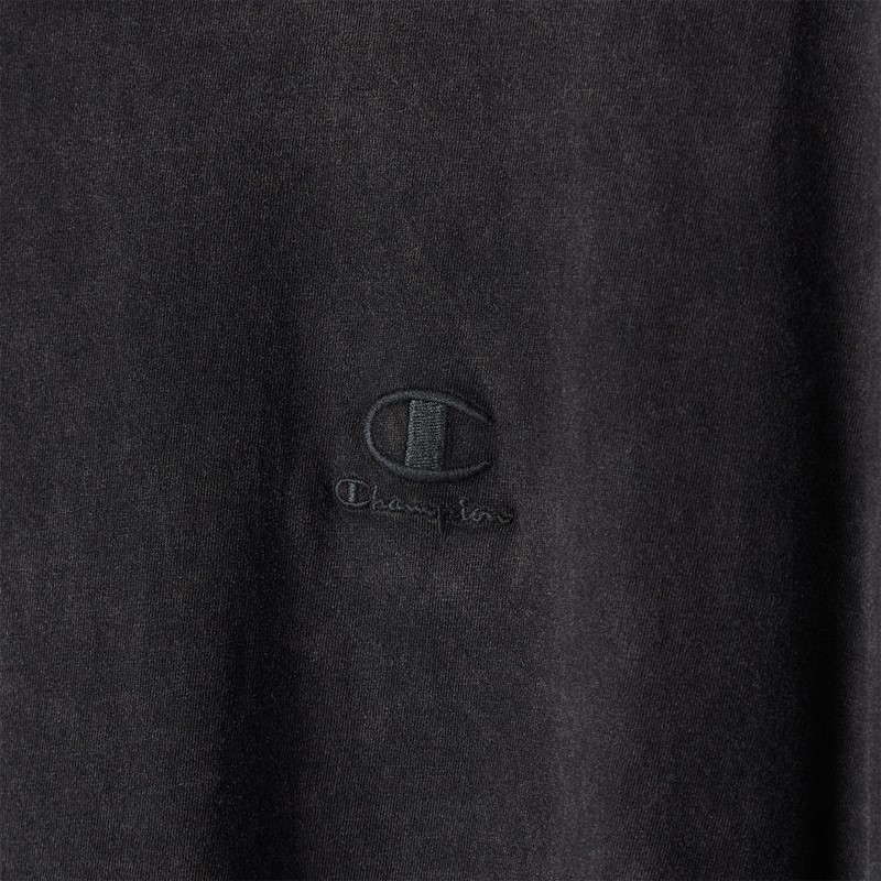 Champion Mens Icons Washed Logo T-Shirt Black