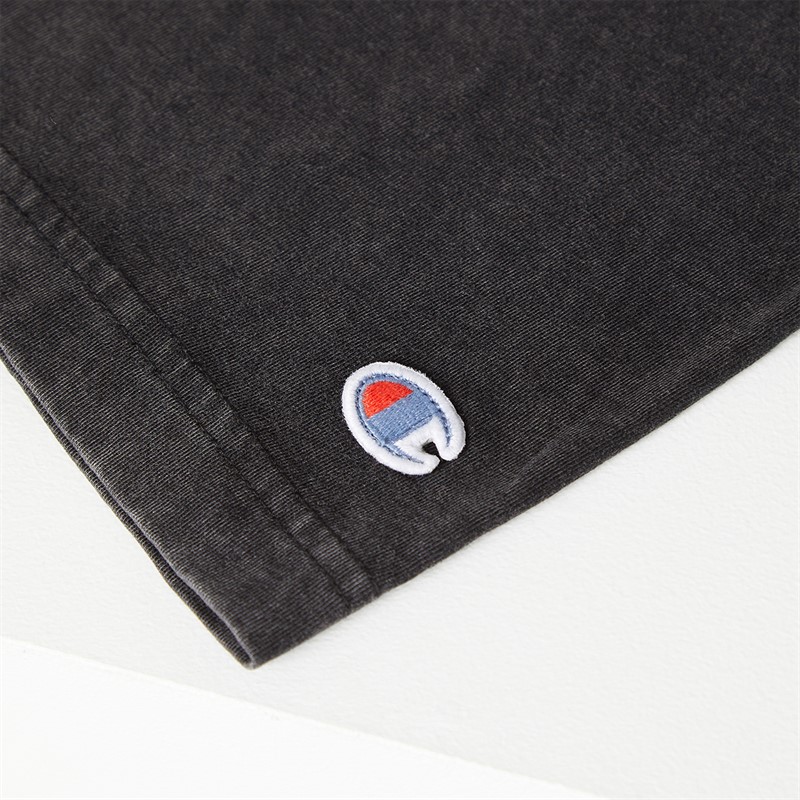 Champion Mens Icons Washed Logo T-Shirt Black