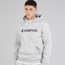 Champion Mens Graphic Shop Logo Hoodie Heather Grey