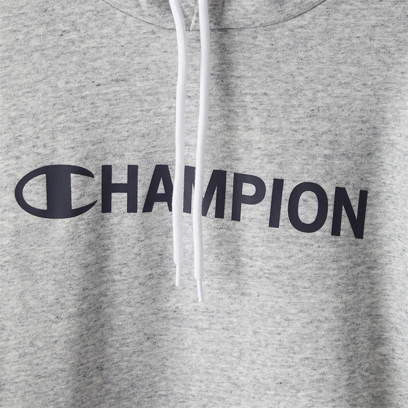 Champion Mens Graphic Shop Logo Hoodie Heather Grey