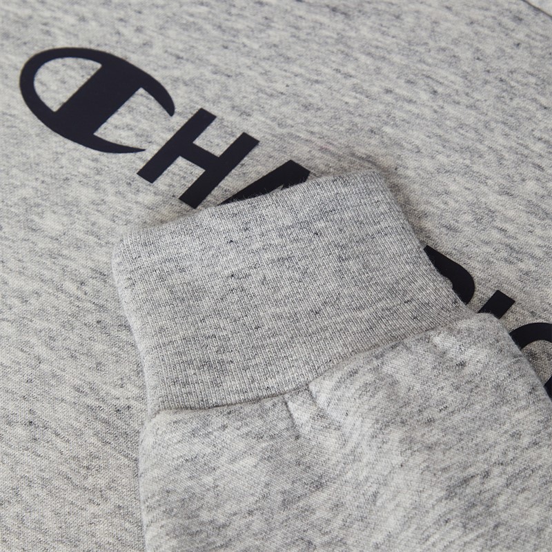 Champion Mens Graphic Shop Logo Hoodie Heather Grey