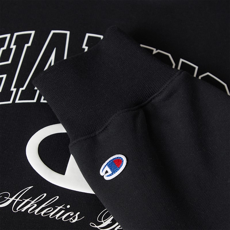 Champion Mens State Of Play Varsity Logo Hoodie Black
