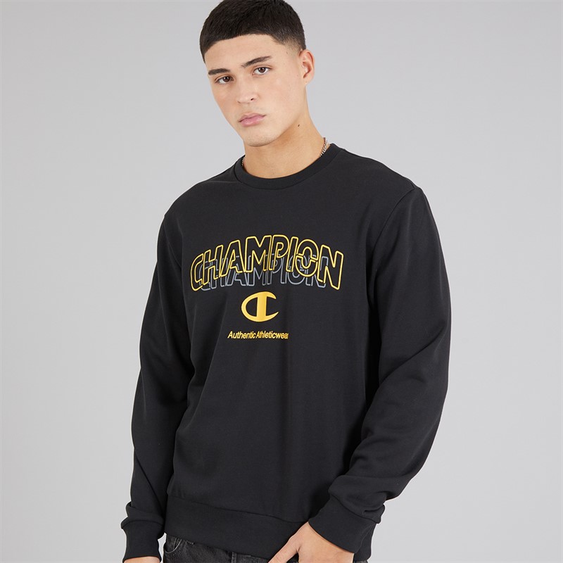 Champion Mens Graphic Shop Logo Sweatshirt Black