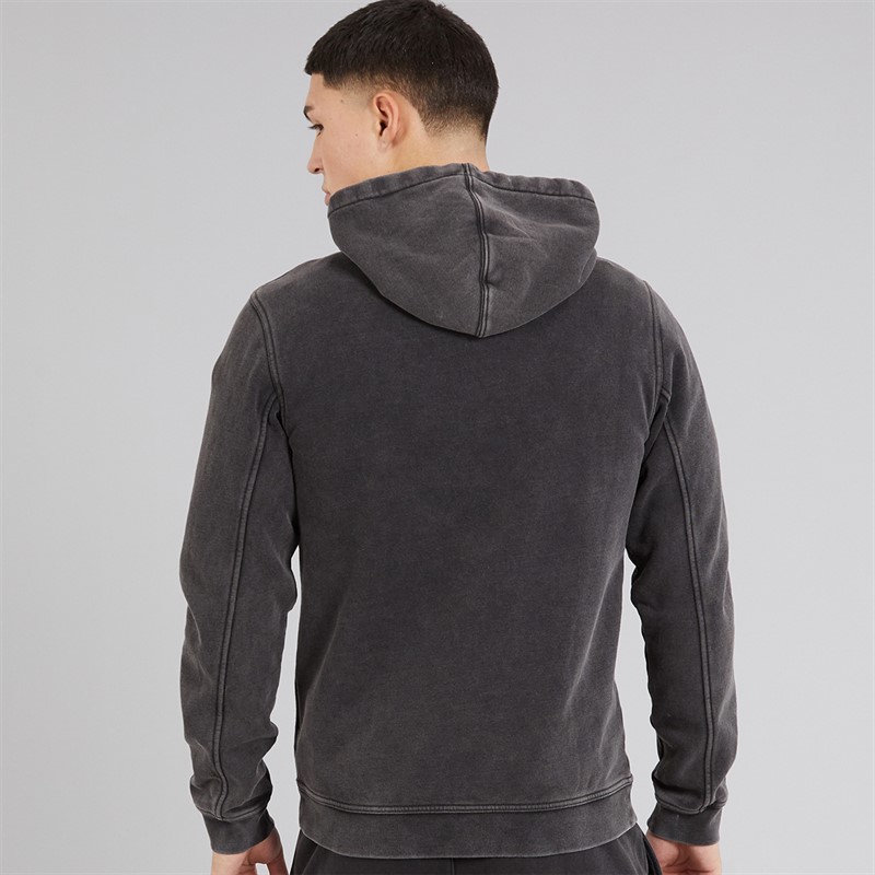 Champion Mens Icons Washed Logo Hoodie Black