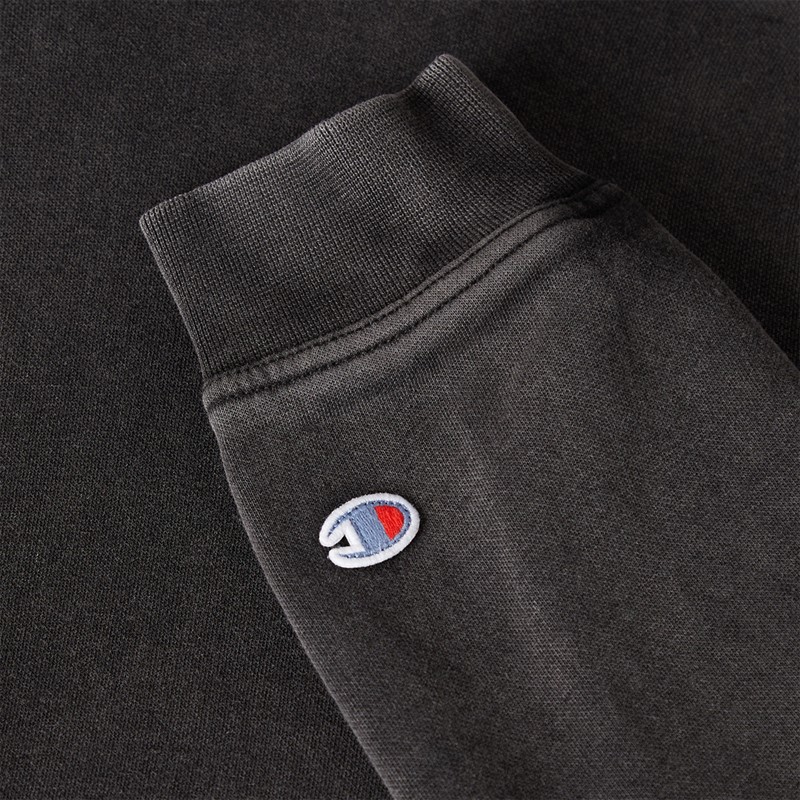 Champion Mens Icons Washed Logo Hoodie Black