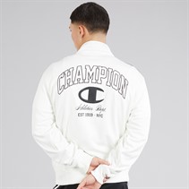 Champion Mens State Of Play Varsity Logo Back Graphic Track Top White/Black