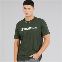 Champion Mens Graphic Shop Logo T-Shirt Military Green