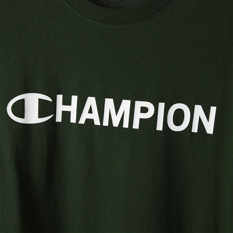 Champion Mens Graphic Shop Logo T-Shirt Military Green