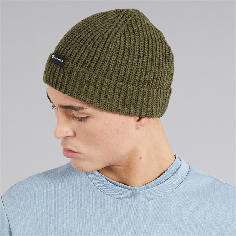 Champion Mens Logo Watchman Beanie Hat Khaki