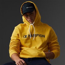 Champion Mens Graphic Shop Logo Hoodie Yellow