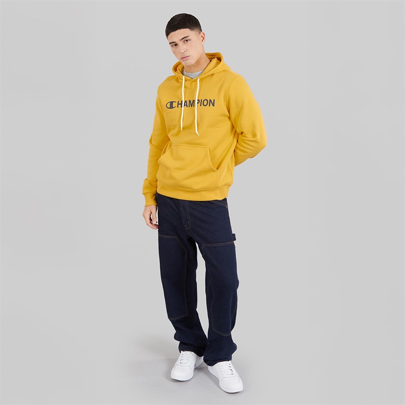 Champion Mens Graphic Shop Logo Hoodie Yellow