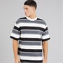 Champion Mens State Of Play Logo Striped T-Shirt White/Grey/Black
