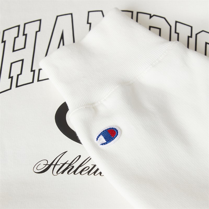 Champion Mens State Of Play Varsity Logo Hoodie White