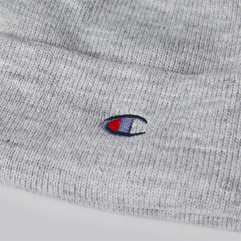 Champion Mens Logo Beanie Hat Heather Grey