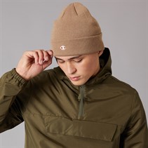 Champion Mens Logo Beanie Hat Beige