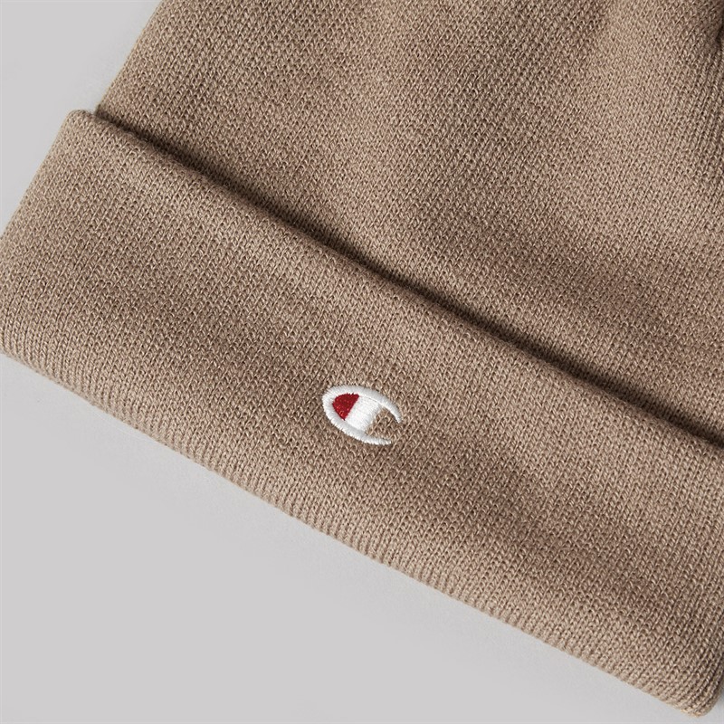 Champion Mens Logo Beanie Hat Beige