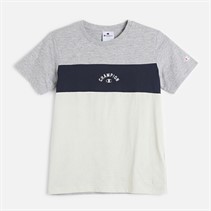 Champion Junior Icos Plus Logo T-Shirt Grey/Navy/White
