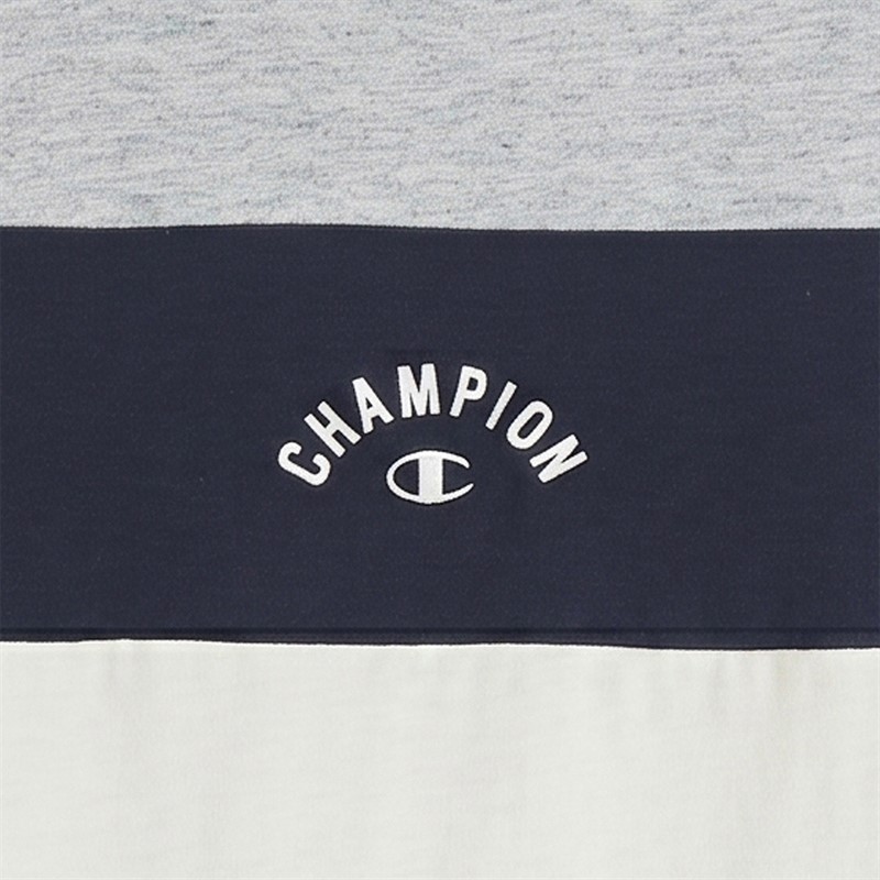 Champion Junior Icos Plus Logo T-Shirt Grey/Navy/White