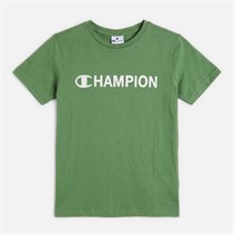 Champion Junior Graphic Shop T-Shirt Green Grey Marl