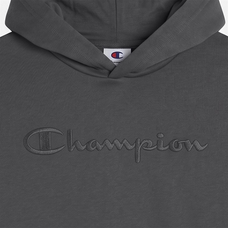 Champion Junior Icons Tonal Logo Hoodie Flint Grey