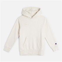 Champion Junior Icons Tonal Logo Hoodie Cream White