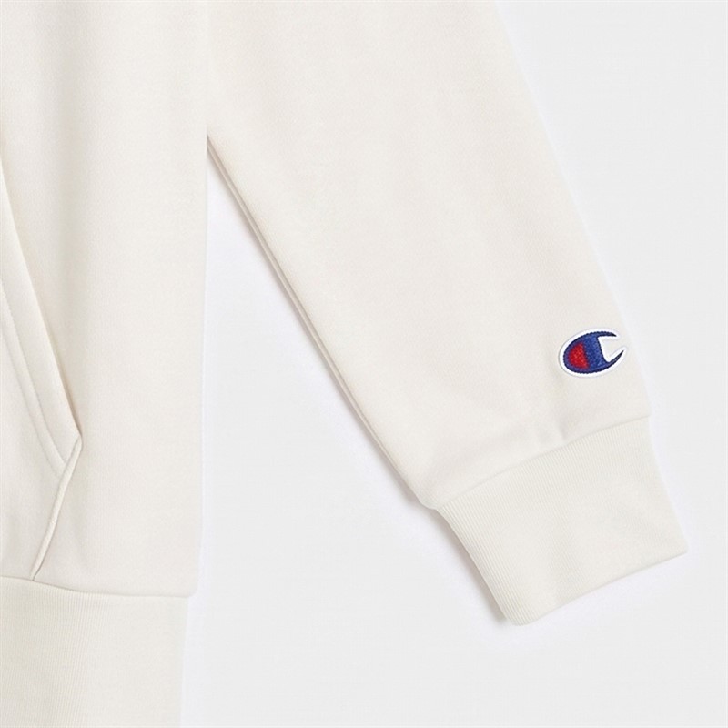Champion Junior Icons Tonal Logo Hoodie Cream White