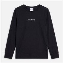 Champion Junior Graphic Shop Long Sleeve T-Shirt Black