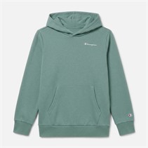 Champion Junior Core Heritage Logo Hoodie Light Green Light Blue