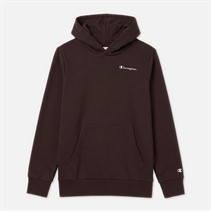 Champion Junior Core Heritage Logo Hoodie Chocolate