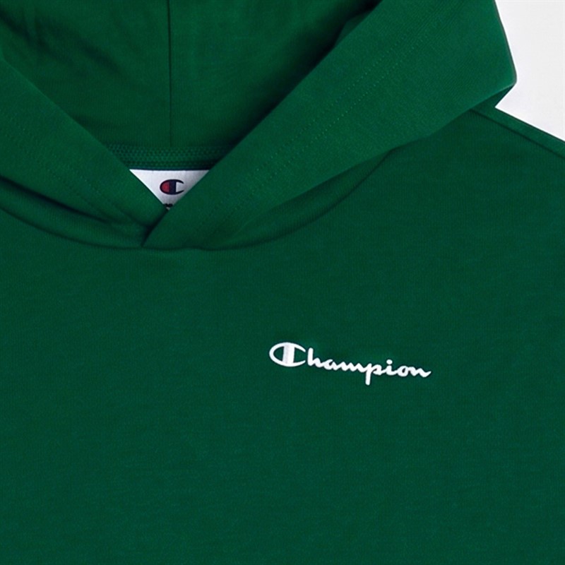 Champion Junior Core Heritage Logo Hoodie Forest Green