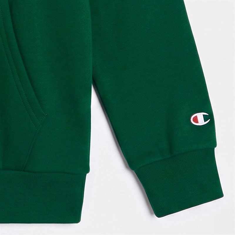Champion Junior Core Heritage Logo Hoodie Forest Green