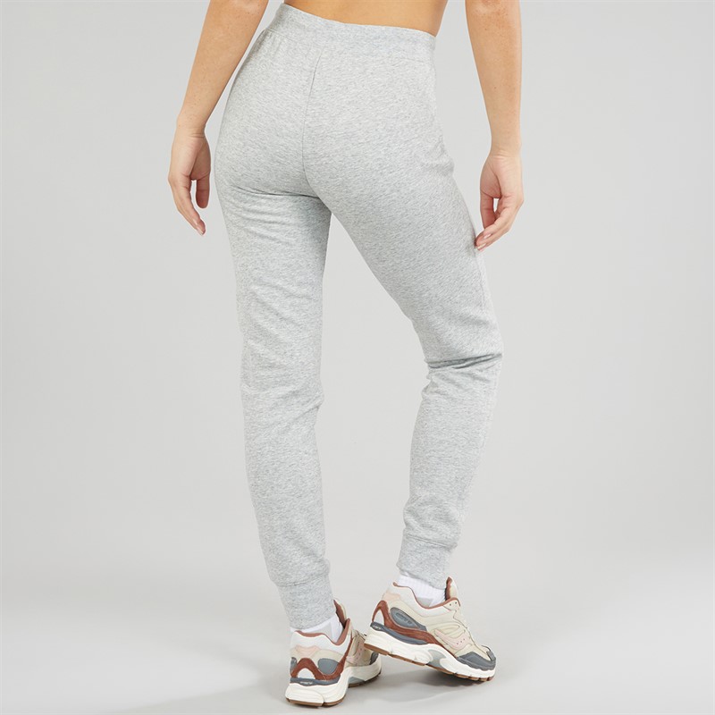Champion Womens Core Icons Heritage Logo Ribbed Cuff Joggers Light Grey
