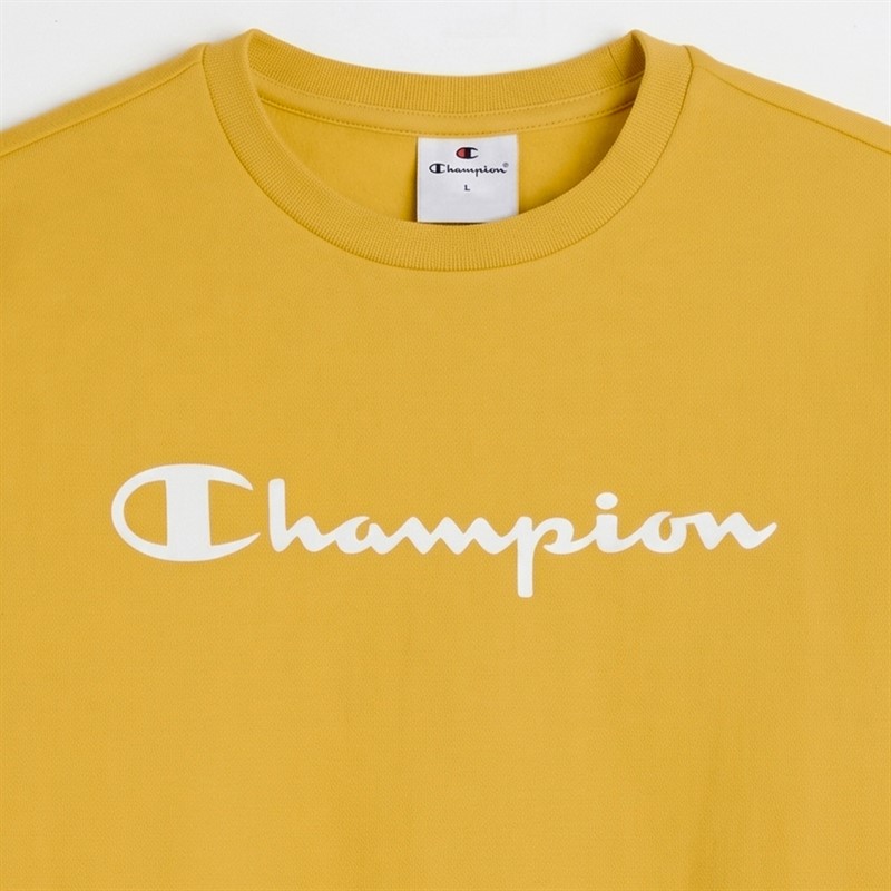 Champion Junior Script Shop Logo Sweatshirt Yellow