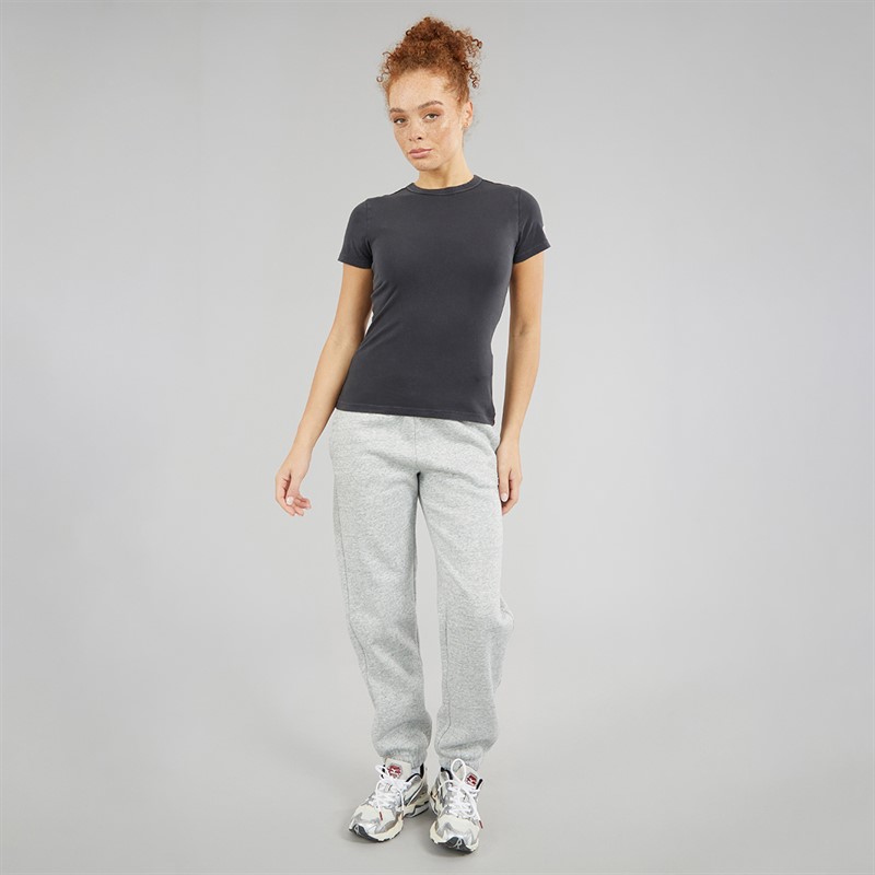 Champion Womens Core Icons Heritage Logo Cuff Joggers Light Grey