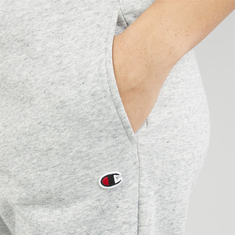 Champion Womens Core Icons Heritage Logo Cuff Joggers Light Grey