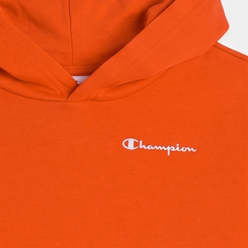 Champion Junior Core Heritage Logo Hoodie Bright Orange